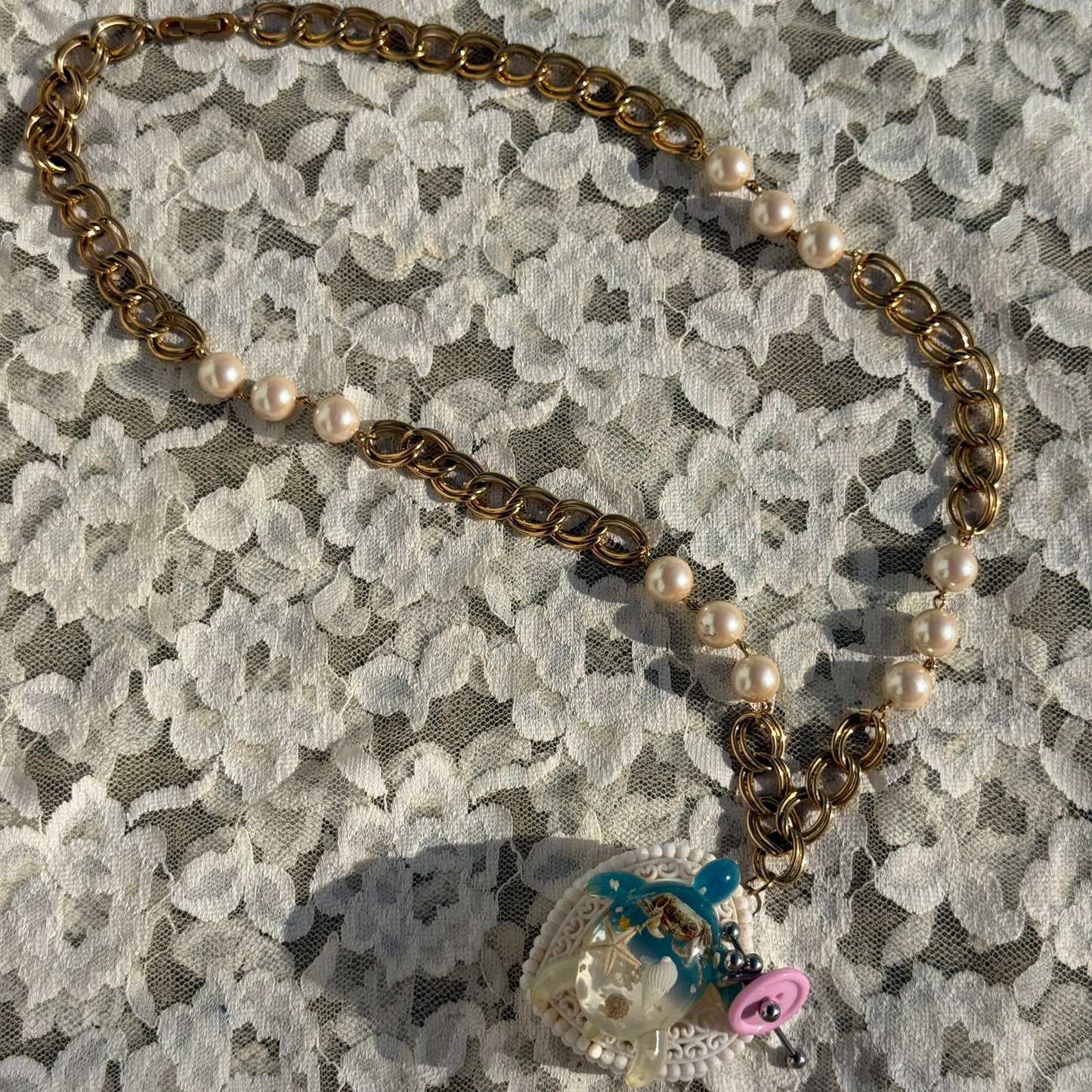 Turtleshell Locket Necklace